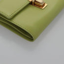 PRADA Wallet Leather Green Gold Auth 104498-14