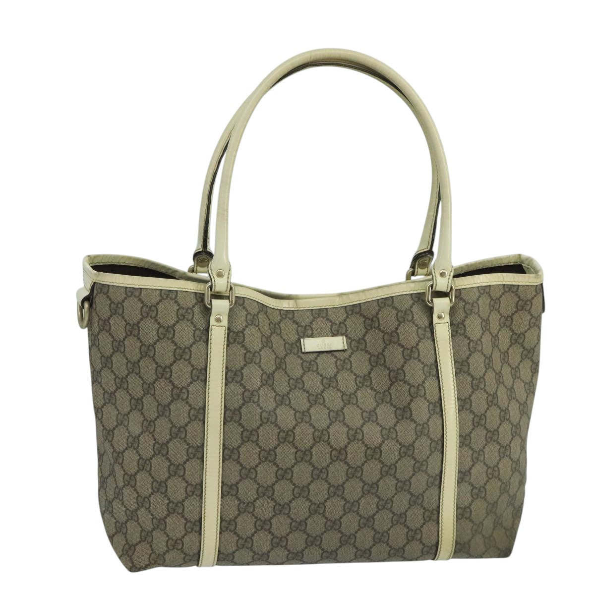 GUCCI GG Supreme Tote Bag PVC Beige 197953 Auth 104507