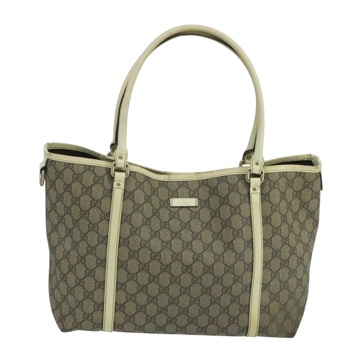 GUCCI GG Supreme Tote Bag PVC Beige 197953 Auth 104507