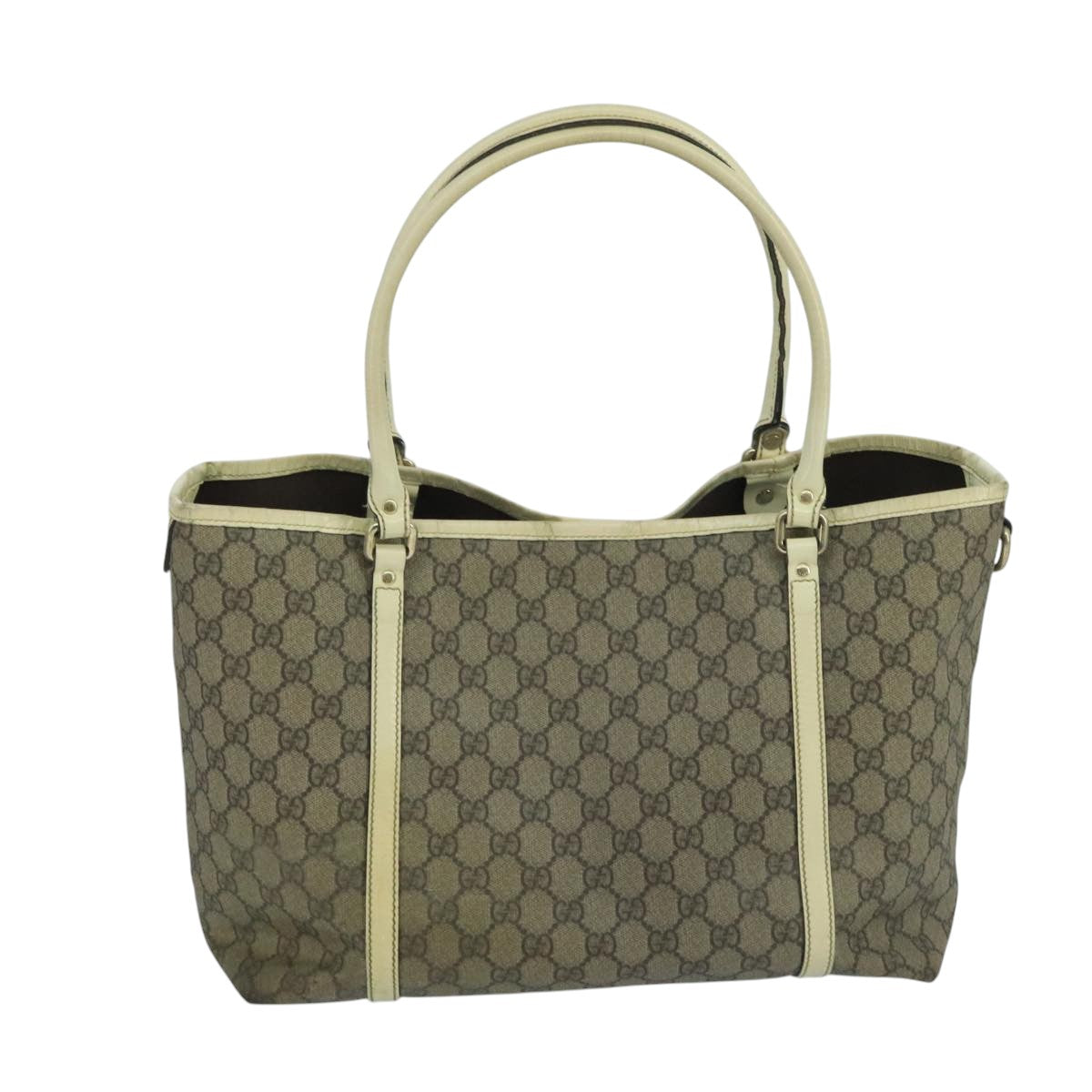 GUCCI GG Supreme Tote Bag PVC Beige 197953 Auth 104507 - 0