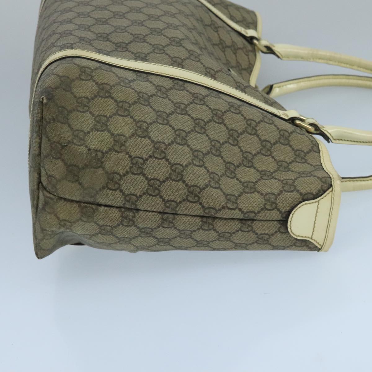 GUCCI GG Supreme Tote Bag PVC Beige 197953 Auth 104507