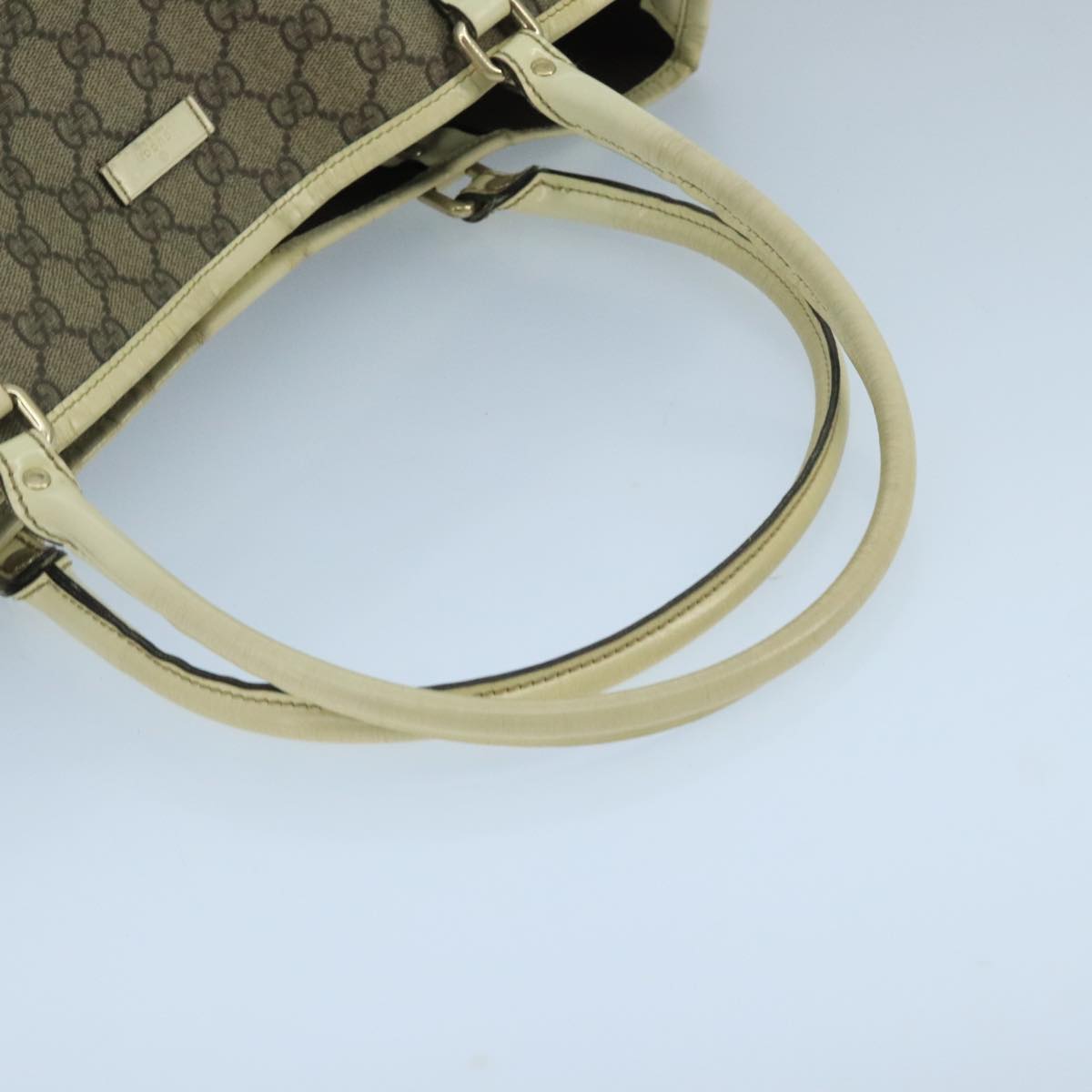 GUCCI GG Supreme Tote Bag PVC Beige 197953 Auth 104507