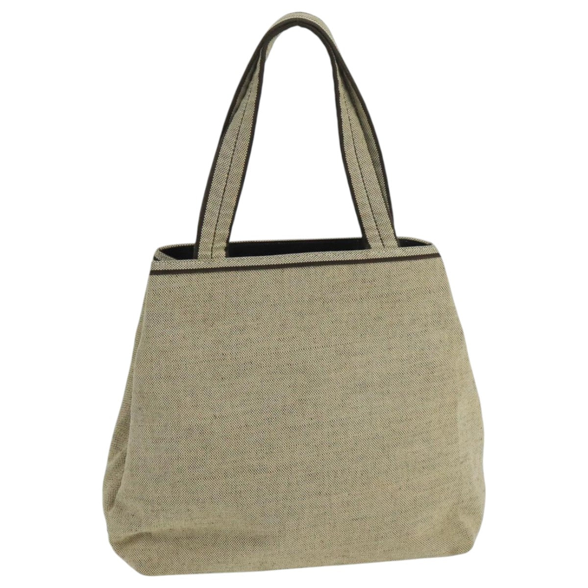 PRADA Tote Bag Canvas Beige Auth 104516