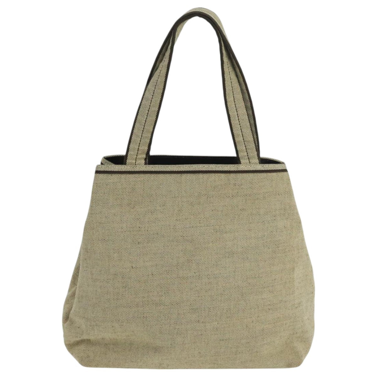 PRADA Tote Bag Canvas Beige Auth 104516