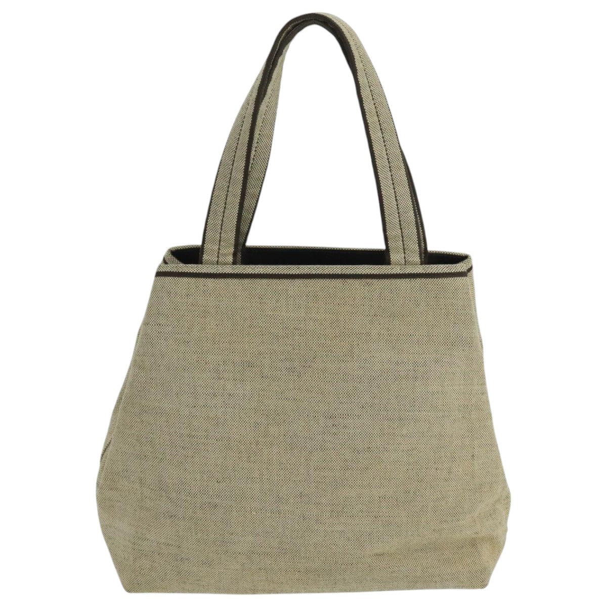 PRADA Tote Bag Canvas Beige Auth 104516