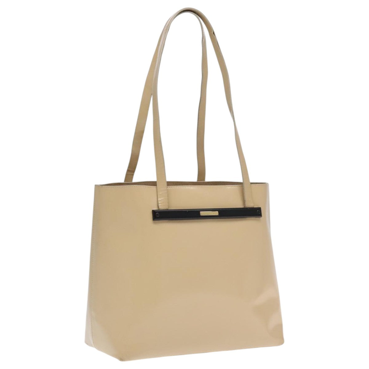 GUCCI Tote Bag Patent leather Beige 000 1793 0559 Auth 104533