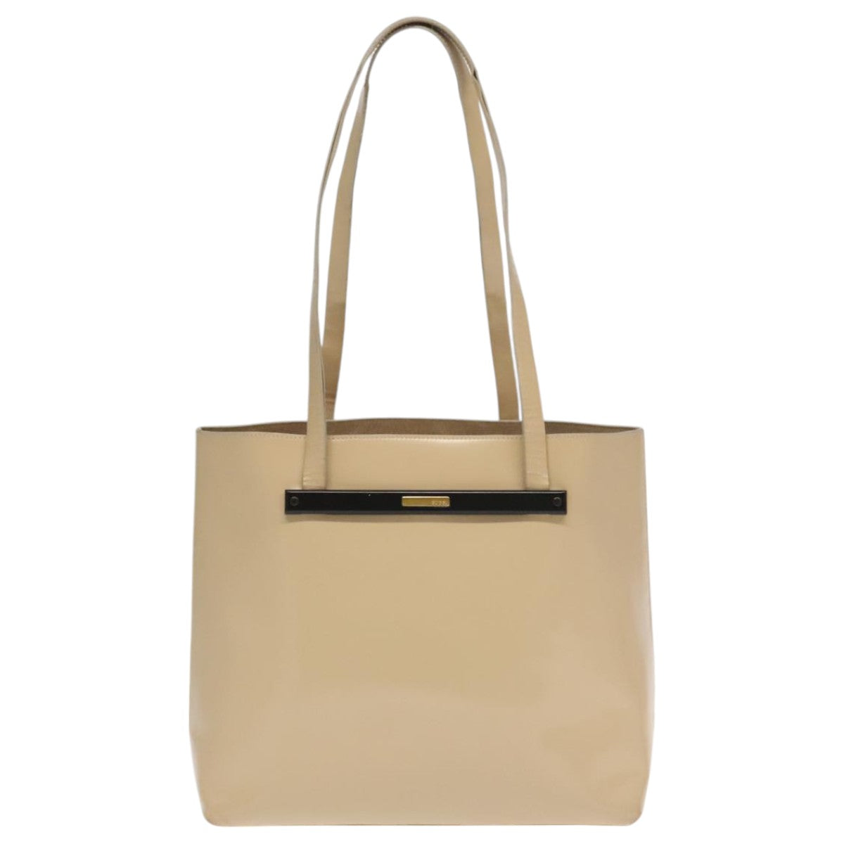 GUCCI Tote Bag Patent leather Beige 000 1793 0559 Auth 104533