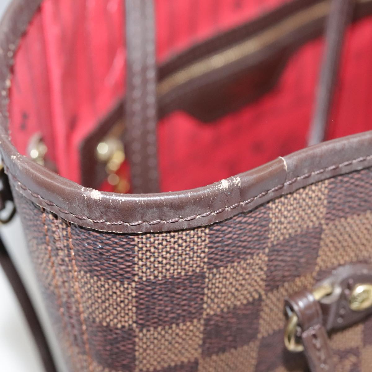 LOUIS VUITTON Damier Ebene Neverfull MM Tote Bag N51105 LV Auth 104546