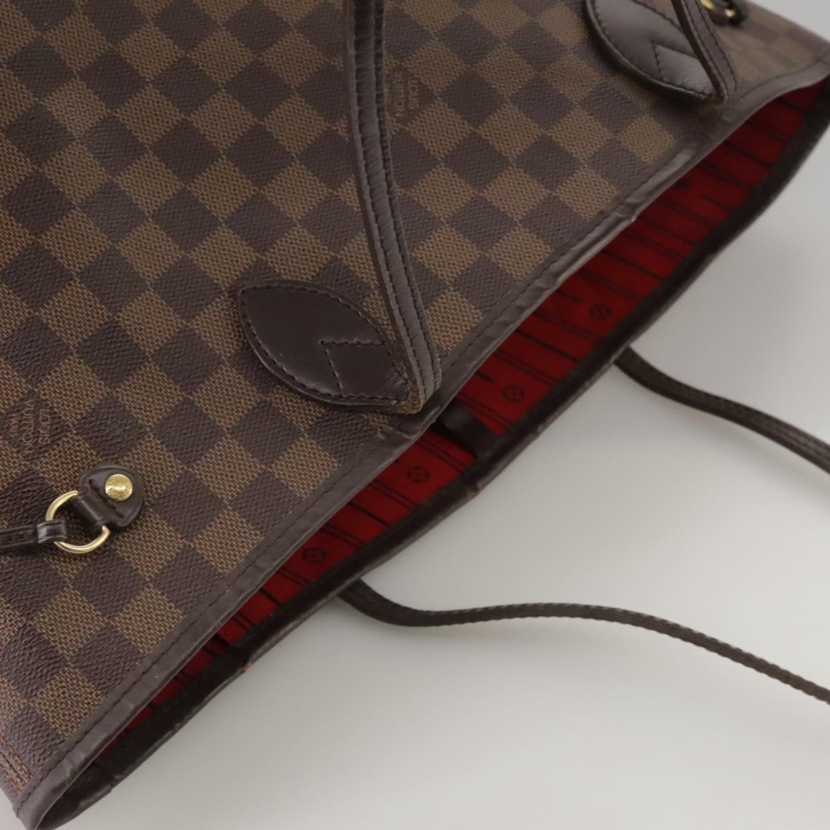 LOUIS VUITTON Damier Ebene Neverfull MM Tote Bag N51105 LV Auth 104546