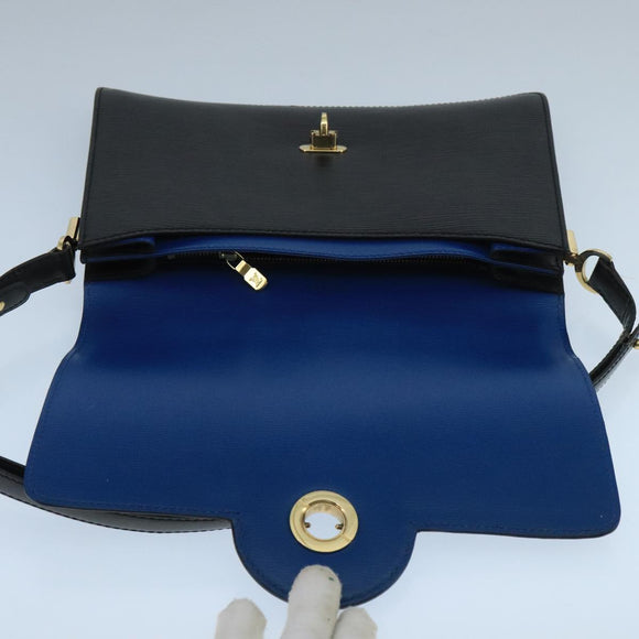 LOUIS VUITTON Epi Bicolor Free Run Shoulder Bag Black Blue M52415 LV Auth 104568