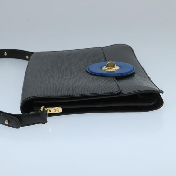 LOUIS VUITTON Epi Bicolor Free Run Shoulder Bag Black Blue M52415 LV Auth 104568