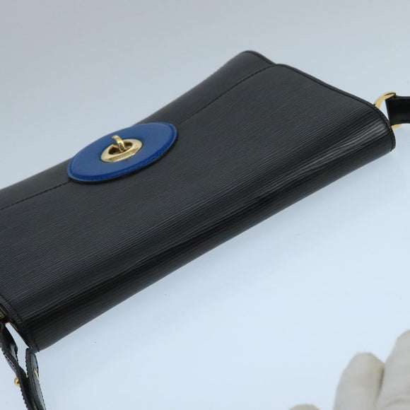LOUIS VUITTON Epi Bicolor Free Run Shoulder Bag Black Blue M52415 LV Auth 104568