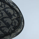 Christian Dior Trotter Canvas Pouch Navy Gold Auth 104571-15