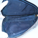 Christian Dior Trotter Canvas Pouch Navy Gold Auth 104571-10