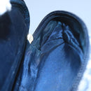 Christian Dior Trotter Canvas Pouch Navy Goud Auth 104571-17