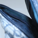 Christian Dior Trotter Canvas Pouch Navy Gold Auth 104571-18