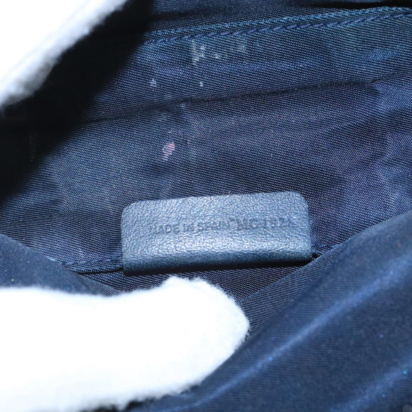 Christian Dior Trotter Canvas Pouch Navy Gold Auth 104571