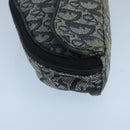 Christian Dior Trotter Canvas Pouch Navy Gold Auth 104571-3