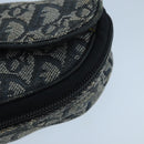 Christian Dior Trotter Canvas Pouch Navy Gold Auth 104571-7