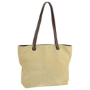CHANEL COCO Mark Tote Bag Canvas Beige CC Auth 104584-1