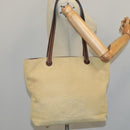 CHANEL COCO Mark Tote Bag Canvas Beige CC Auth 104584-21
