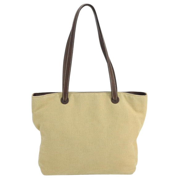 CHANEL COCO Mark Tote Bag Canvas Beige CC Auth 104584