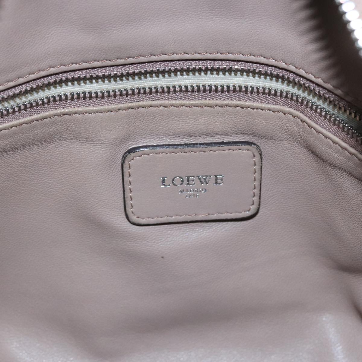 LOEWE Anagram Amazona 36 Hand Bag Leather Gold Silver Auth 104610