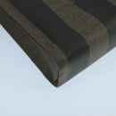 FENDI Pecan Canvas Hand Bag Brown Black Auth 104612-14