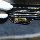 FENDI Pecan Canvas Hand Bag Brown Black Auth 104612-17
