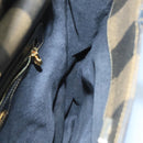 FENDI Pecan Canvas Hand Bag Brown Black Auth 104612-19