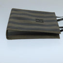 FENDI Pecan Canvas Hand Bag Brown Black Auth 104612-3