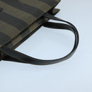 FENDI Pecan Canvas Hand Bag Brown Black Auth 104612-7