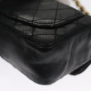 CHANEL Mini Mini Matelasse Chain Waist bag Lamb Skin Black Gold CC Auth 104616-20