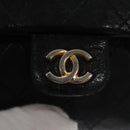 CHANEL Mini Mini Matelasse Chain Waist bag Lamb Skin Black Gold CC Auth 104616-21