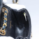 CHANEL Mini Mini Matelasse Chain Waist bag Lamb Skin Black Gold CC Auth 104616-27