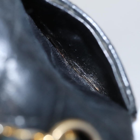 CHANEL Mini Mini Matelasse Chain Waist bag Lamb Skin Black Gold CC Auth 104616