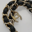 CHANEL Mini Mini Matelasse Chain Waist bag Lamb Skin Black Gold CC Auth 104616-15