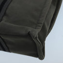 HERMES Fourre Tout PM Tote Bag Canvas Gray Black Auth 104620-15