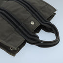 HERMES Fourre Tout PM Tote Bag Canvas Gray Black Auth 104620-6
