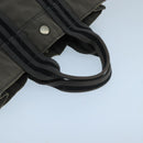 HERMES Fourre Tout PM Tote Bag Canvas Gray Black Auth 104620-7