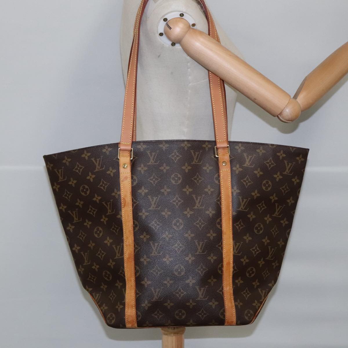 LOUIS VUITTON Monogram Sac Shopping Tote Bag M51108 LV Auth 104673