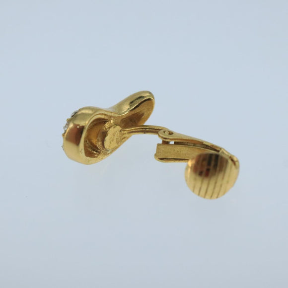 Christian Dior Earring metal Gold Tone Auth 104682