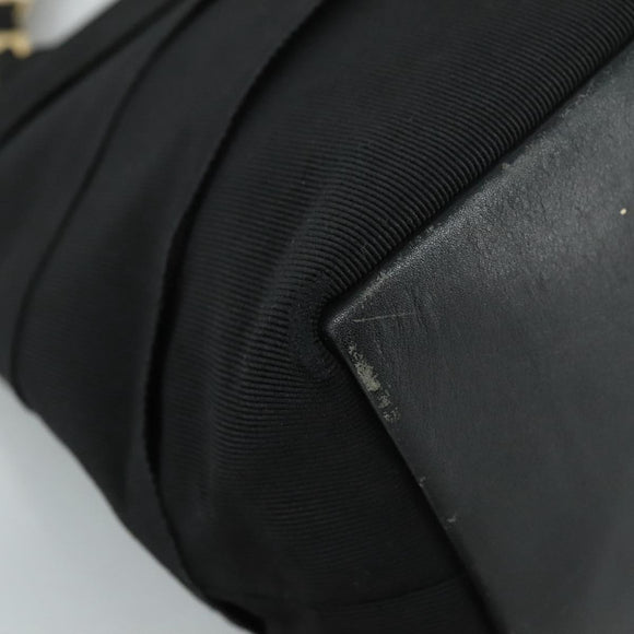 Salvatore Ferragamo Vala Hand Bag Canvas Black Auth 104705