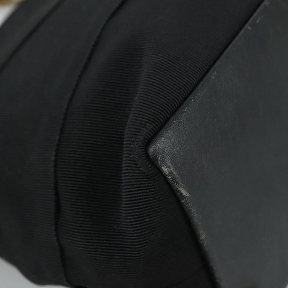 Salvatore Ferragamo Vala Hand Bag Canvas Black Auth 104705