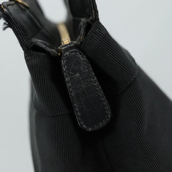 Salvatore Ferragamo Vala Hand Bag Canvas Black Auth 104705