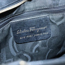 Salvatore Ferragamo Vala Hand Bag Canvas Black Auth 104705-12