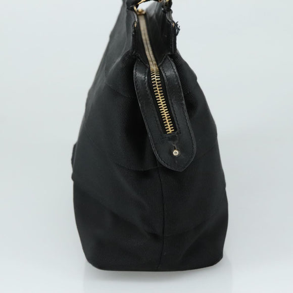 Salvatore Ferragamo Vala Hand Bag Canvas Black Auth 104705