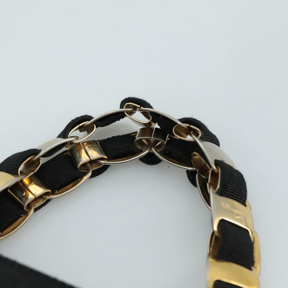 Salvatore Ferragamo Vala Hand Bag Canvas Black Auth 104705