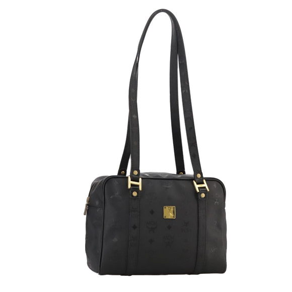 MCM Vicetos Logogram Shoulder Bag PVC Black Auth 104709