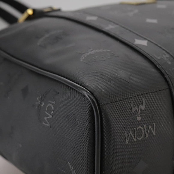 MCM Vicetos Logogram Shoulder Bag PVC Black Auth 104709